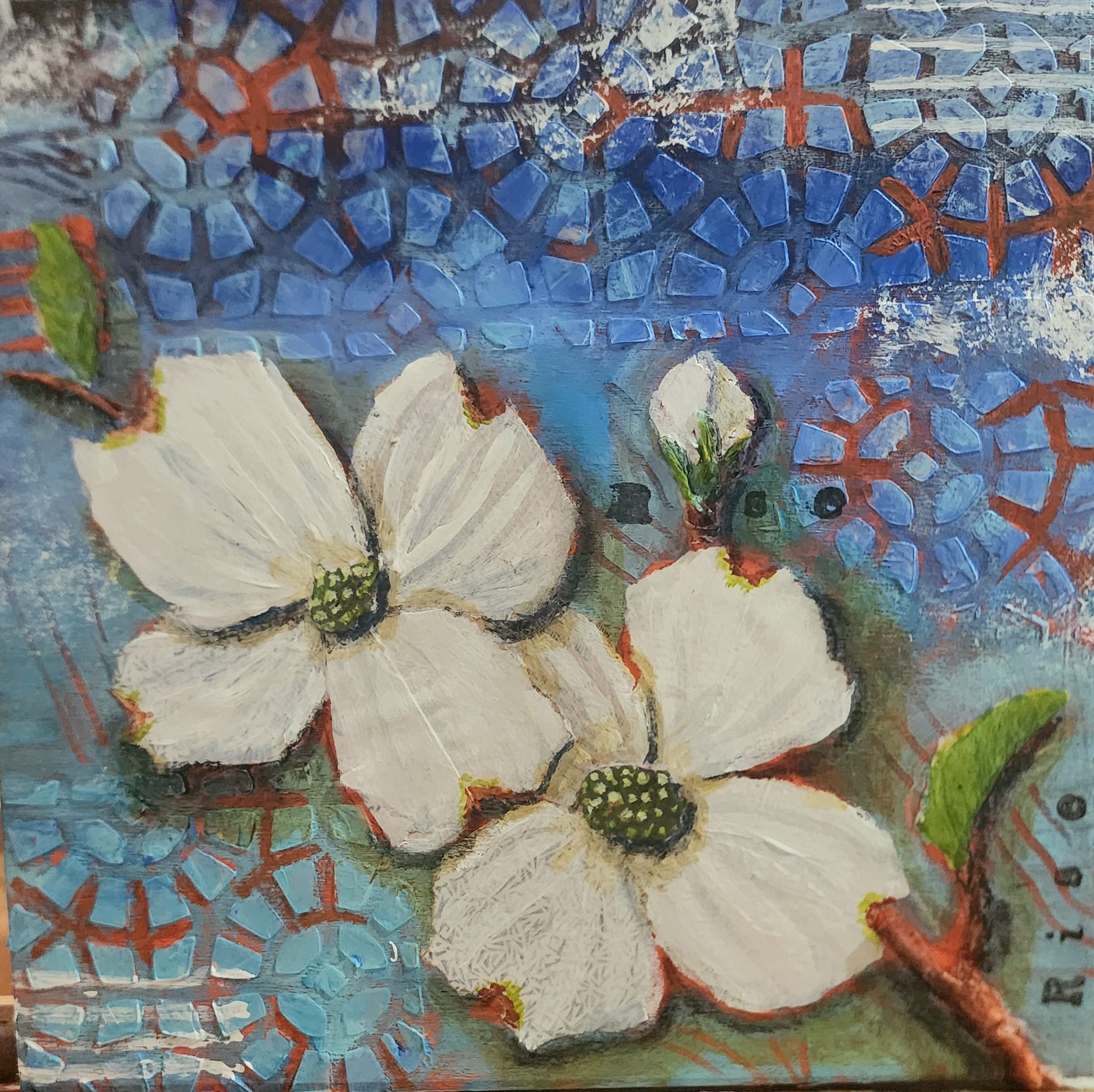 mixed media florals example 1