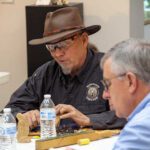 Internationally acclaimed artist Helen Gibson of the Brasstown Carvers teaches woodcarving at The Art Center in Blue Ridge, GA