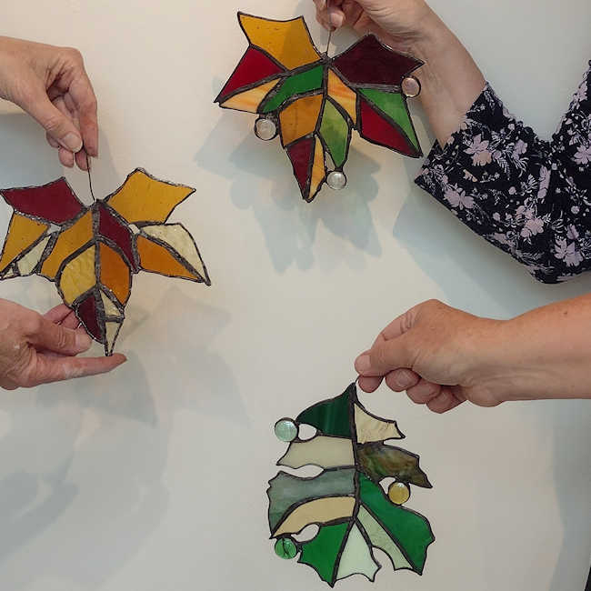 Fall Leaves Staing Glass Workshop at The Art Center in Blue Ridge, GA