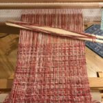 red weave Mountain Weavers Collaborative at The Art Center, Blue Ridge GA