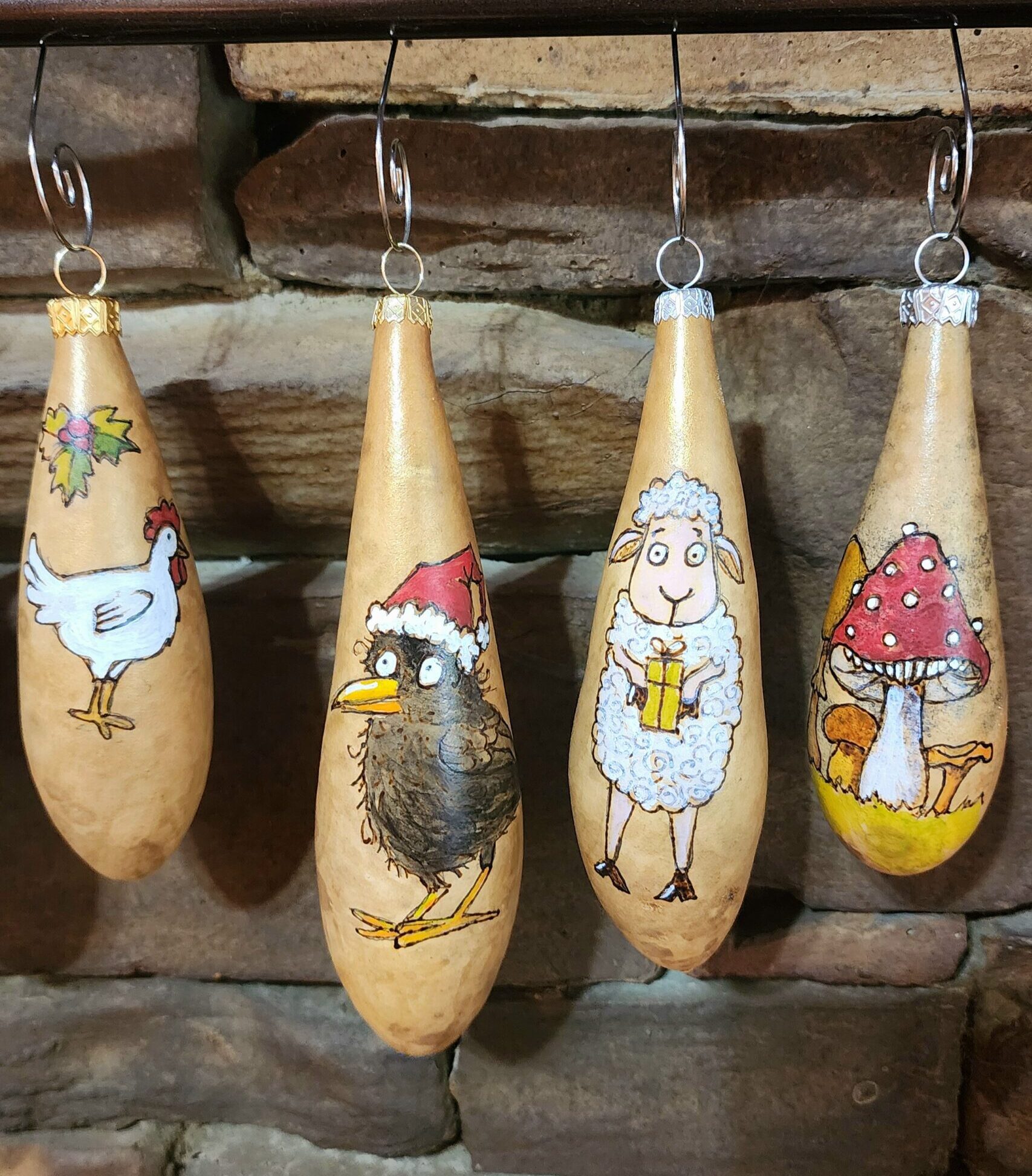 Woodburning Christmas Gourdaments with Instructor Jan Carney at The Art Center in Blue Ridge, GA